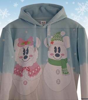 Loungefly Disney Snowman Holiday Unisex Hoodie Mickey Minnie Donald Daisy
